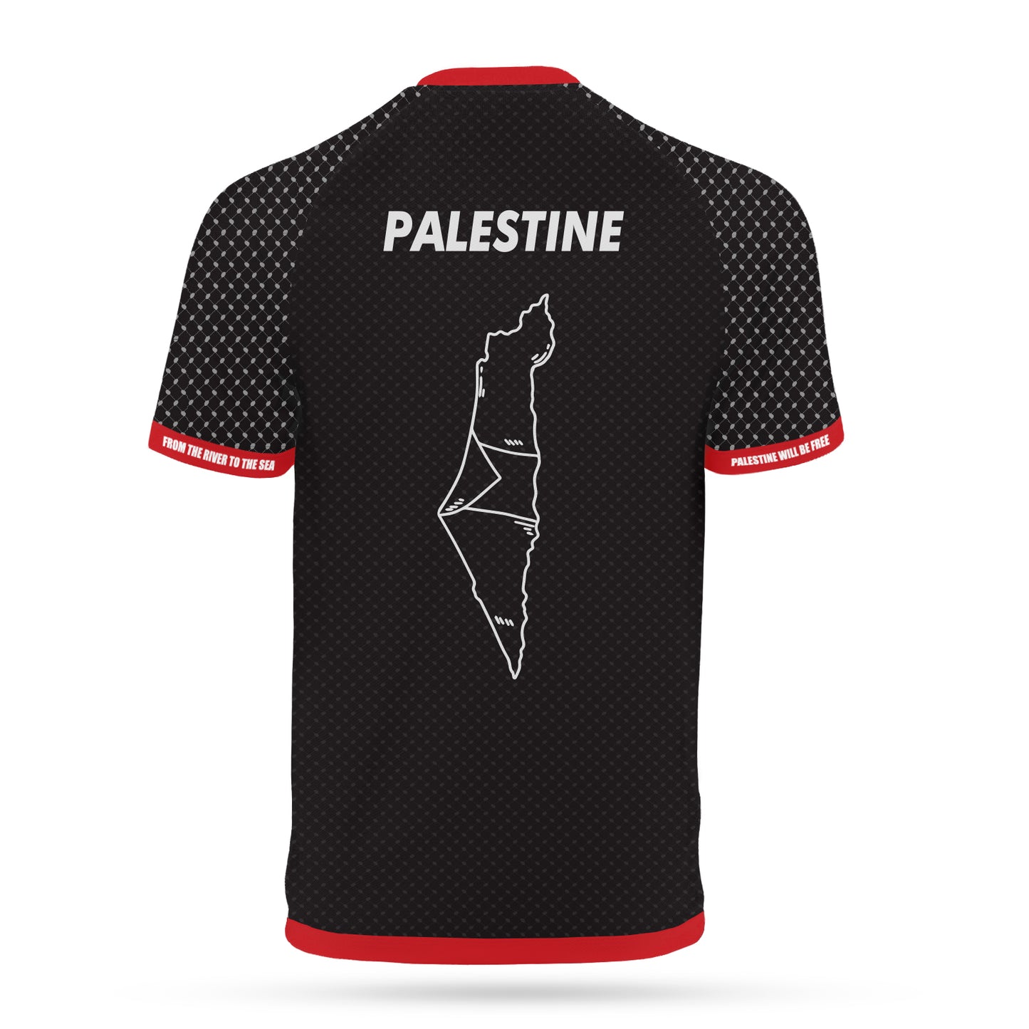 Black Banksy Inspired Child Palestine Flag Football Shirt Regular Fit