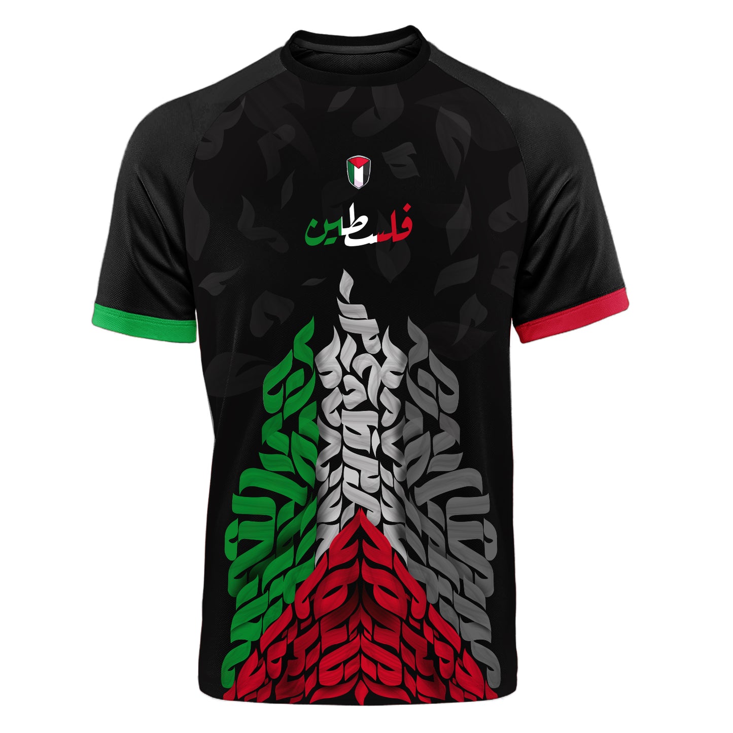Black V1.0 Palestine Inspired Football Shirt Regular Fit